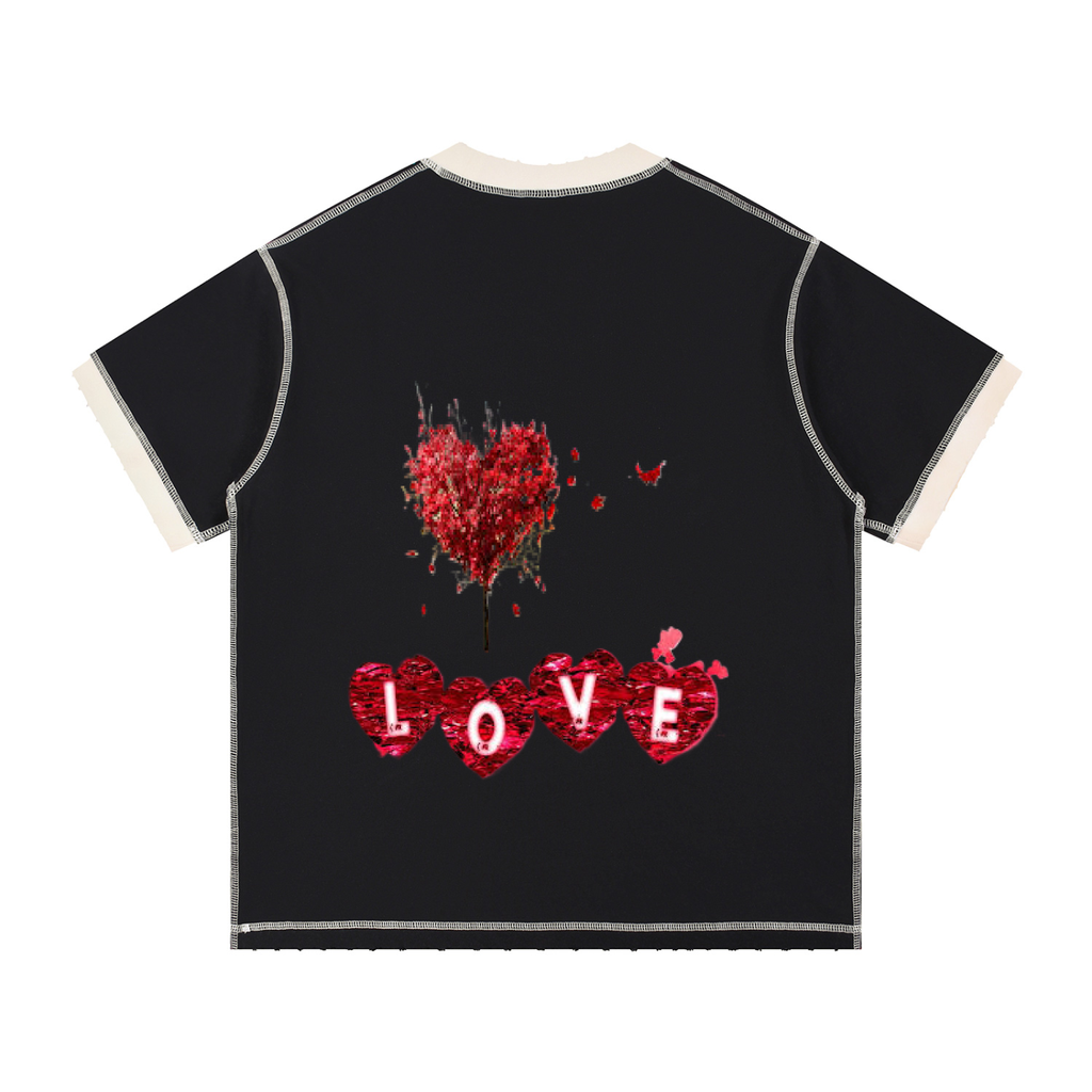 Contrast-Stitched Cotton  T-Shirt