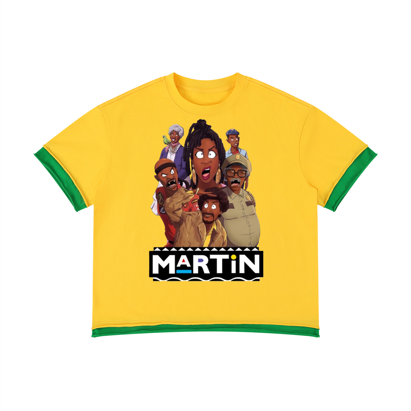 Unisex Boxy Color Block martin characters T-Shirt