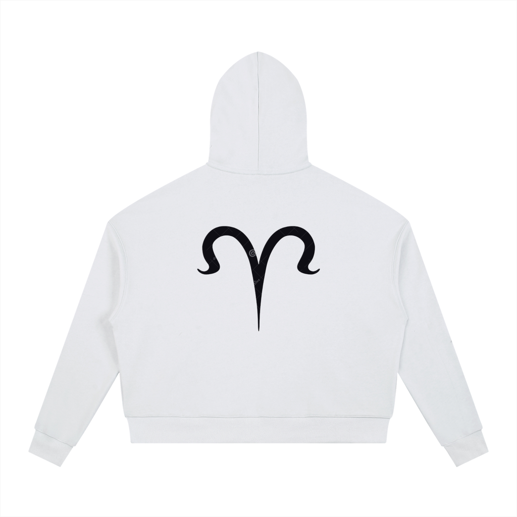 Contrast Drawstring Aries Hoodie