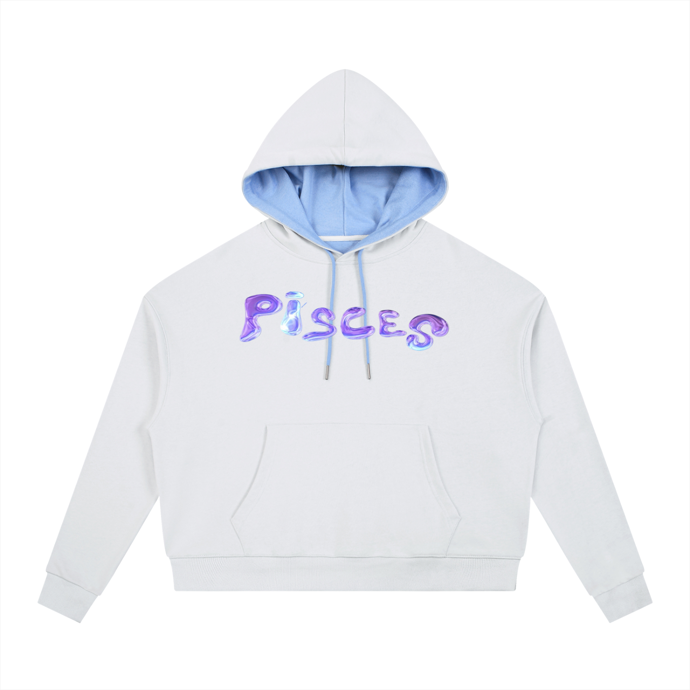 Contrast Drawstring pisces Hoodie