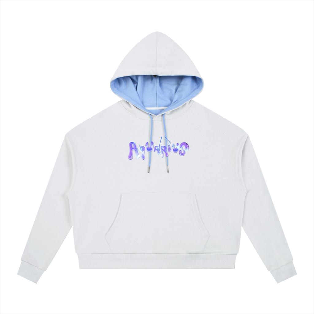 Contrast Drawstring Aquarius Hoodie