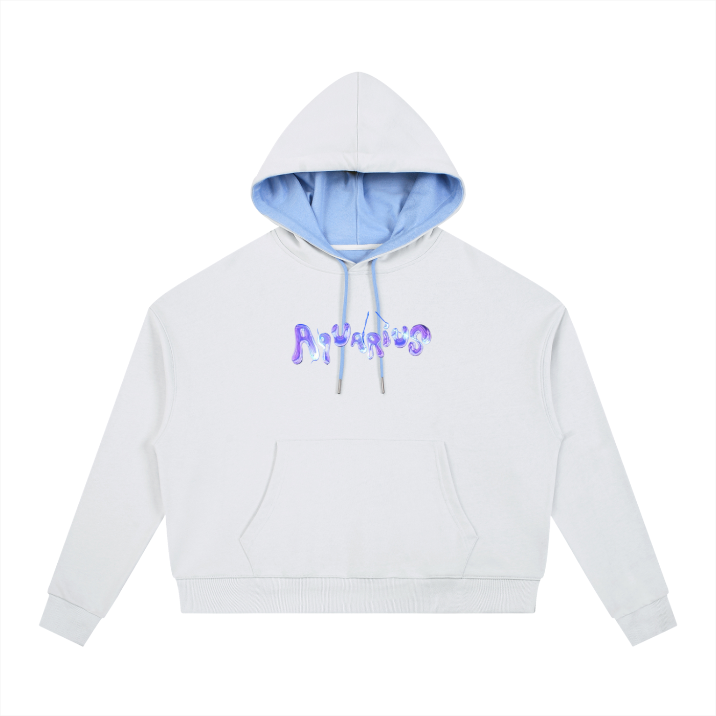 Contrast Drawstring Aquarius Hoodie