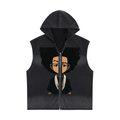 Vintage Washed Zip-Up Hooded Tank Top