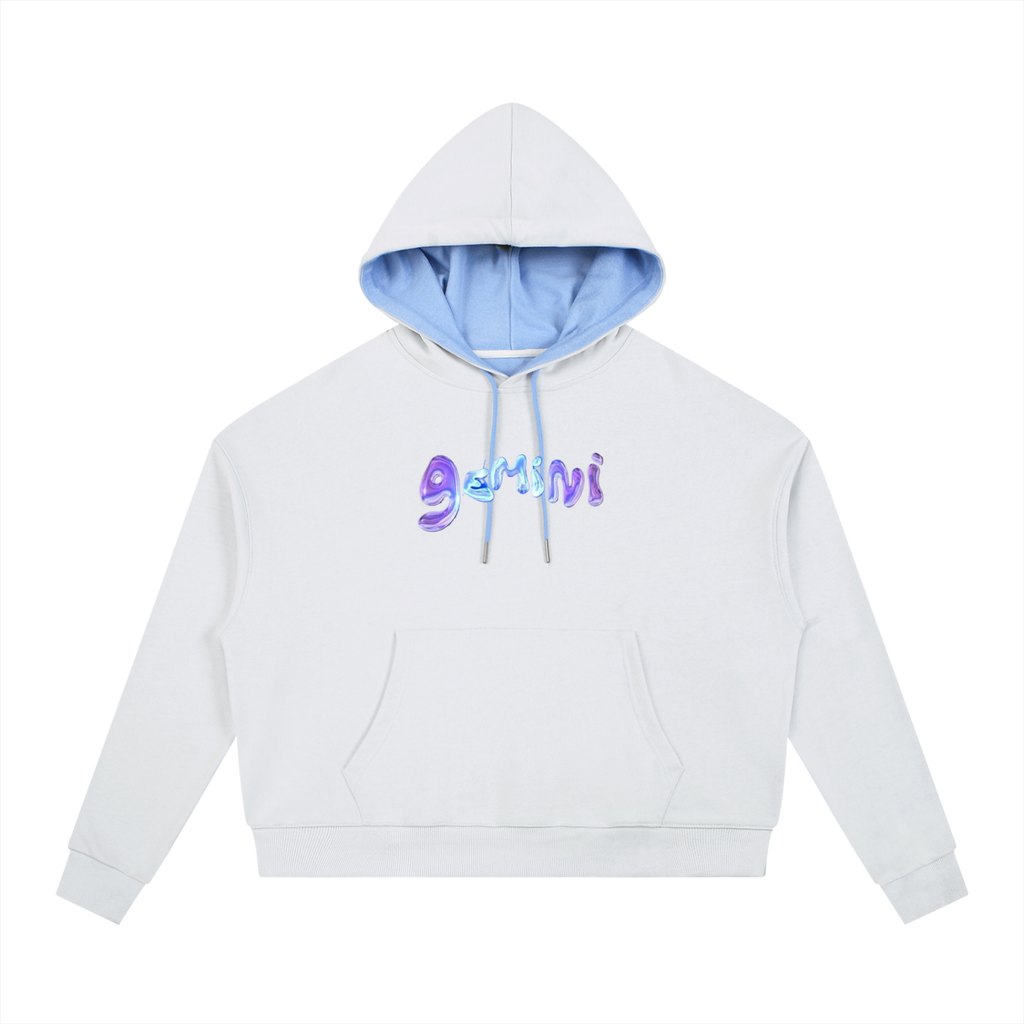 Contrast Drawstring gemini  Hoodie