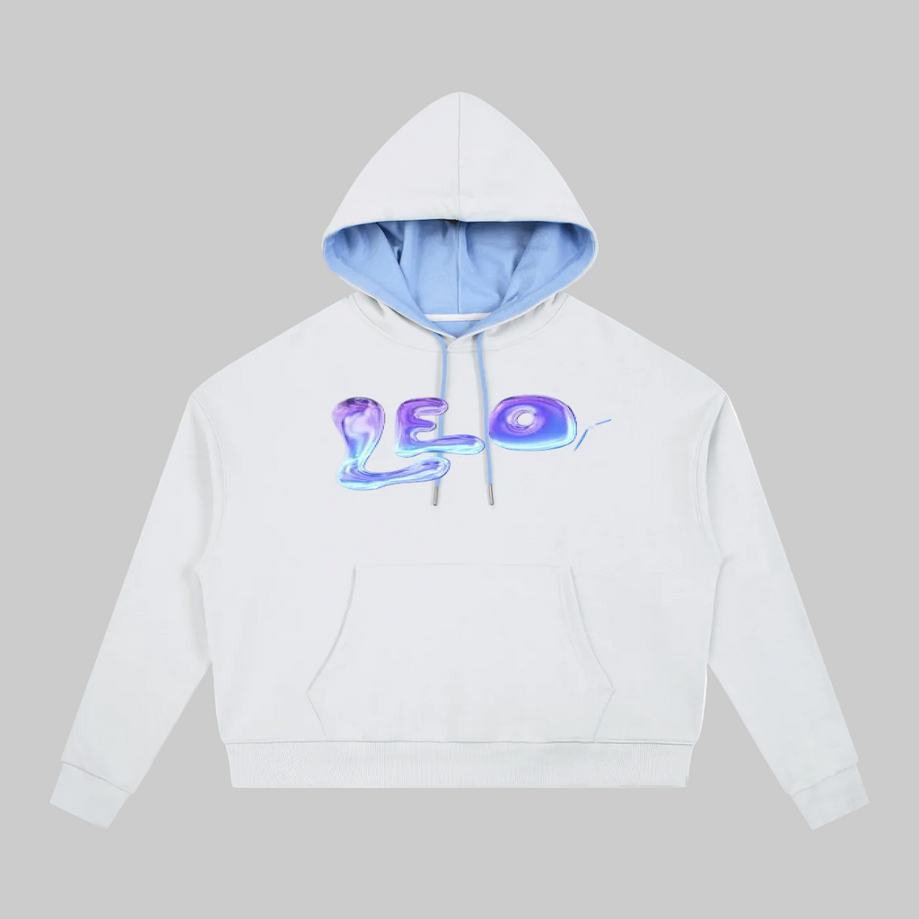 Contrast Drawstring Leo Hoodie